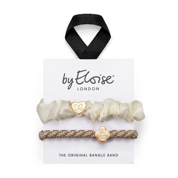 By Eloise London Bangle Bands Set of 2 - Cream & Gold